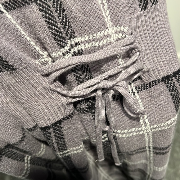 Torrid 3 gray black plaid sweater dress adjustable cinch waist - Picture 3 of 5